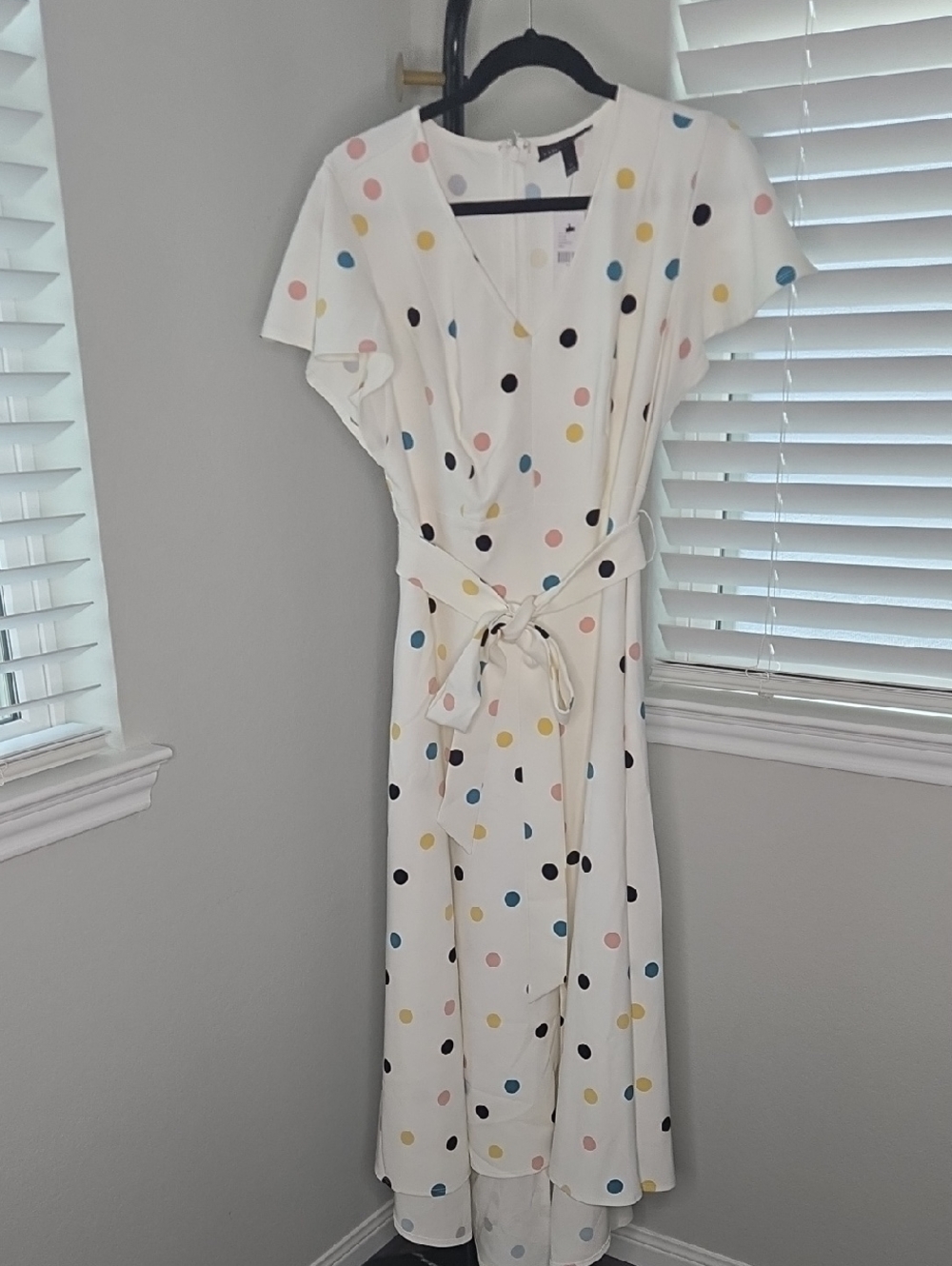 Lane Bryant White Polka Dot Maxi Dress - Multicolor Dots